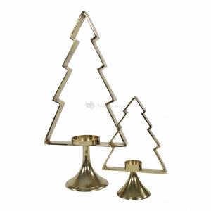 Kerstboom Windlicht Aurum 30 cm hoog goud 